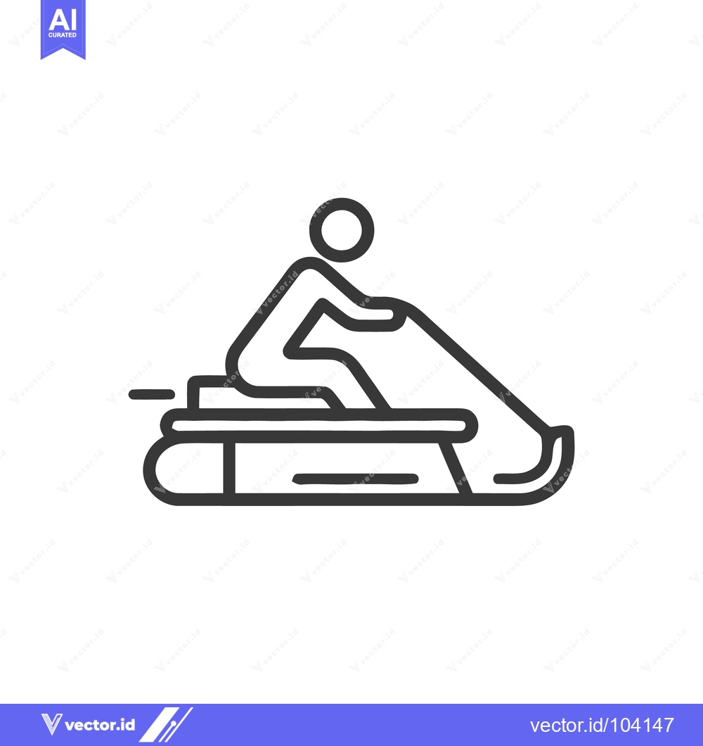Premium Vector dari Minimalist Snowmobile Icon: Winter Adventure, Line Art Design, Isolate