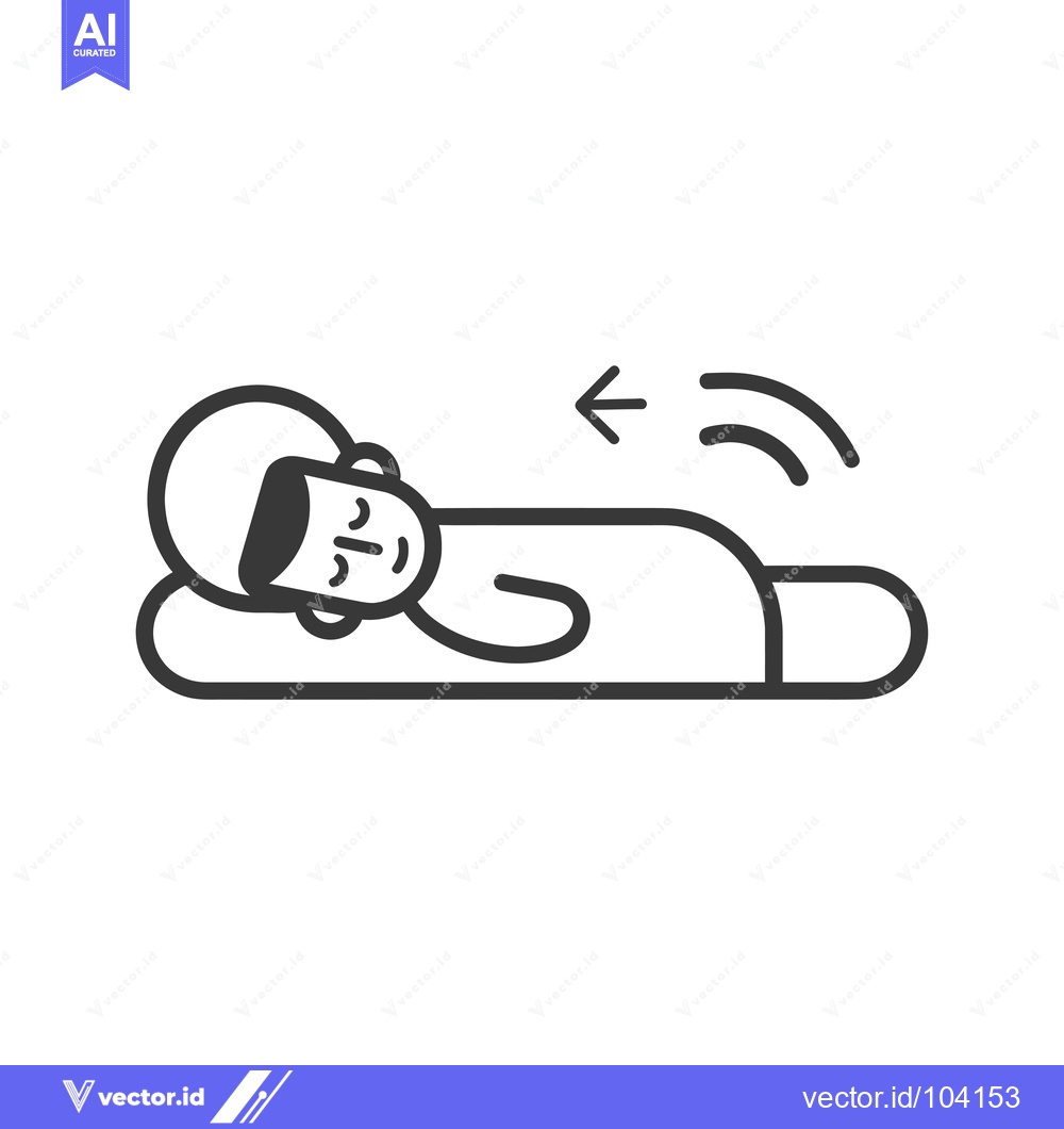 Premium Vector dari Sleeping Person with Arrow and Curved Lines Indicating Direction