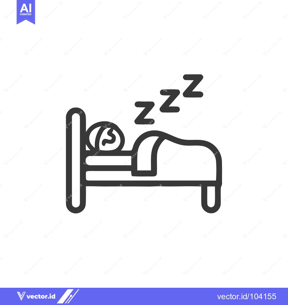 Premium Vector of Sleeping Person Icon with Zzz Symbols in Bed