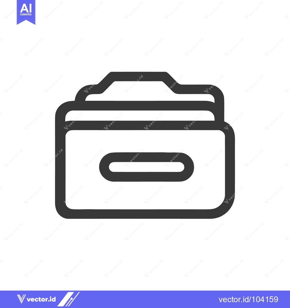 Premium Vector dari Minimalist Folder Icon: Clean, Bold Line Art for Data Storage and Orga
