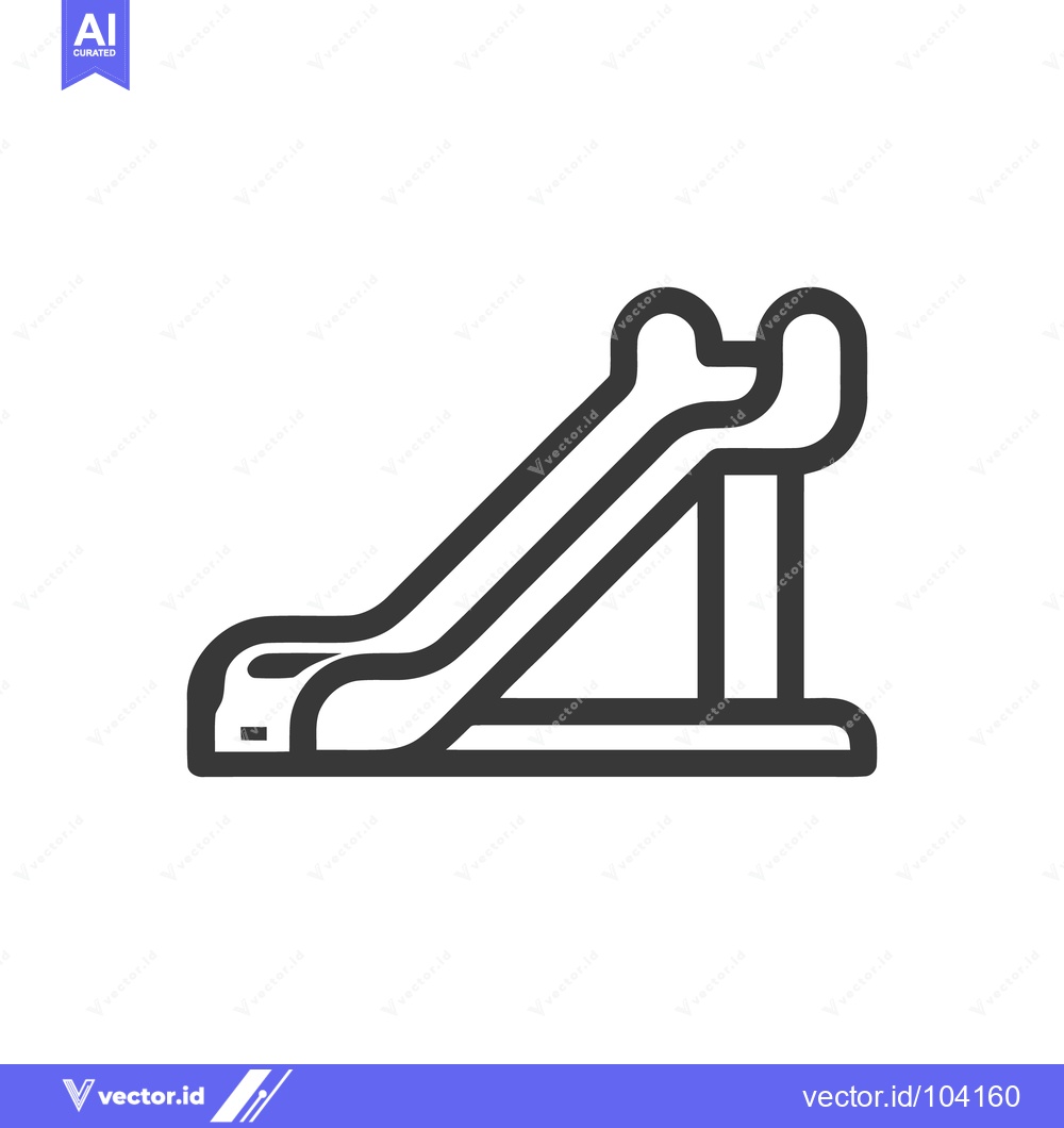 Premium Vector dari Minimalist Playground Slide Icon: Bold Outline on White Background