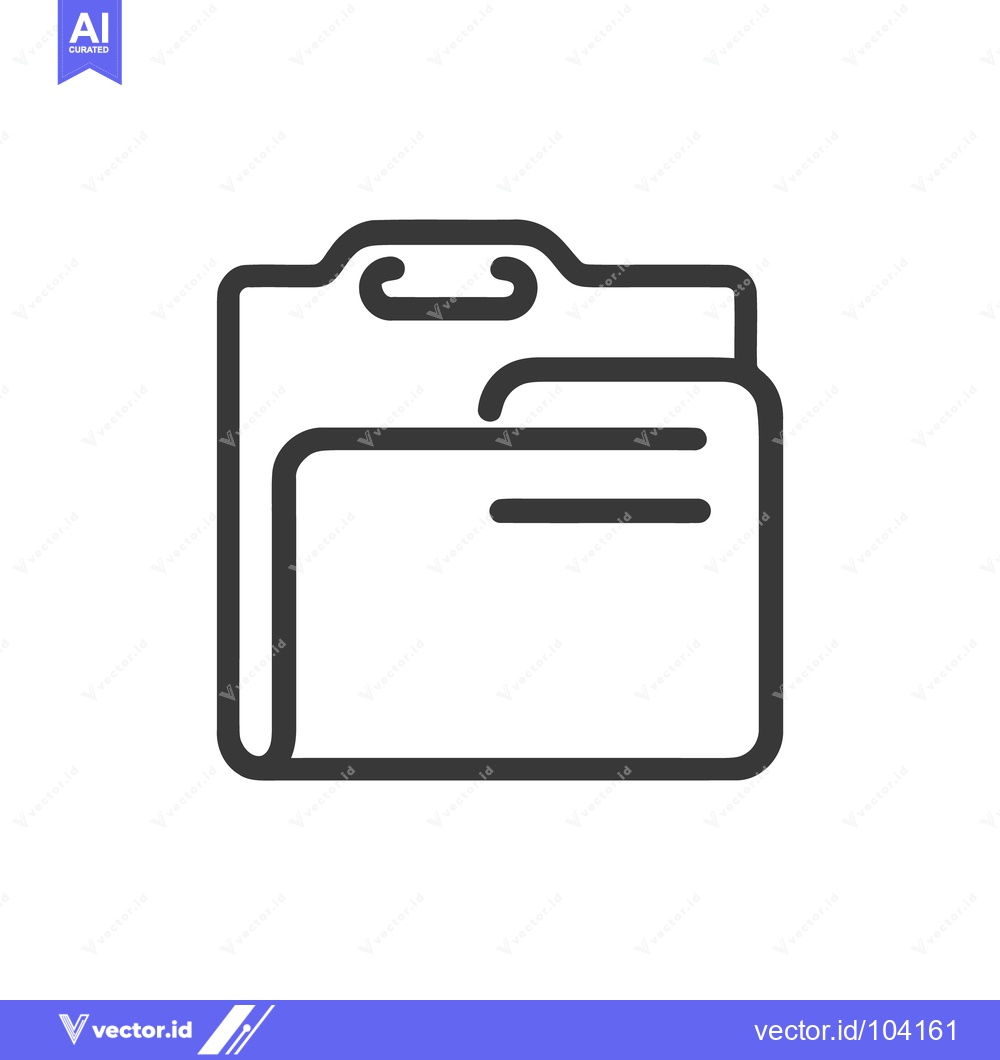 Premium Vector dari Minimalist Folder Icon: Clean Line Art for Data Storage and Organizati