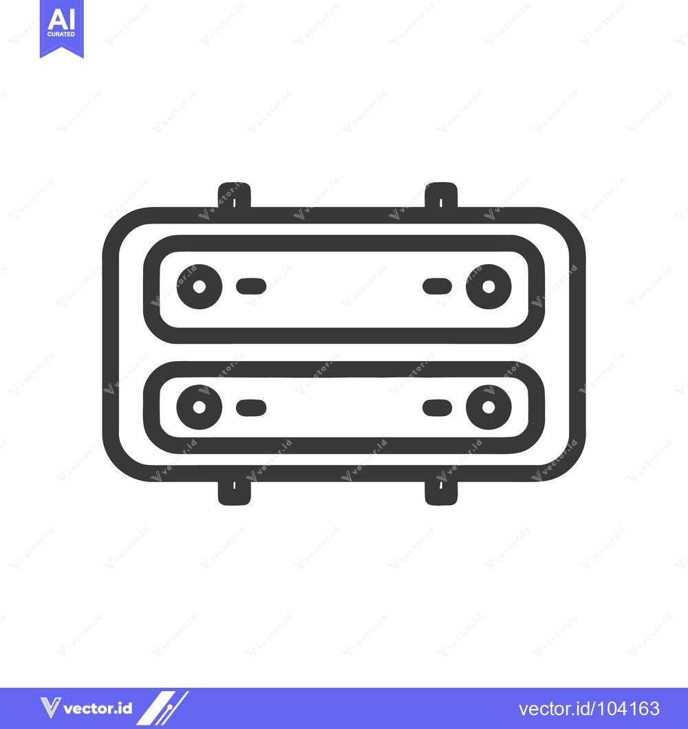 Premium Vector of Server Rack Icon: Minimalist Data Center Outline Design