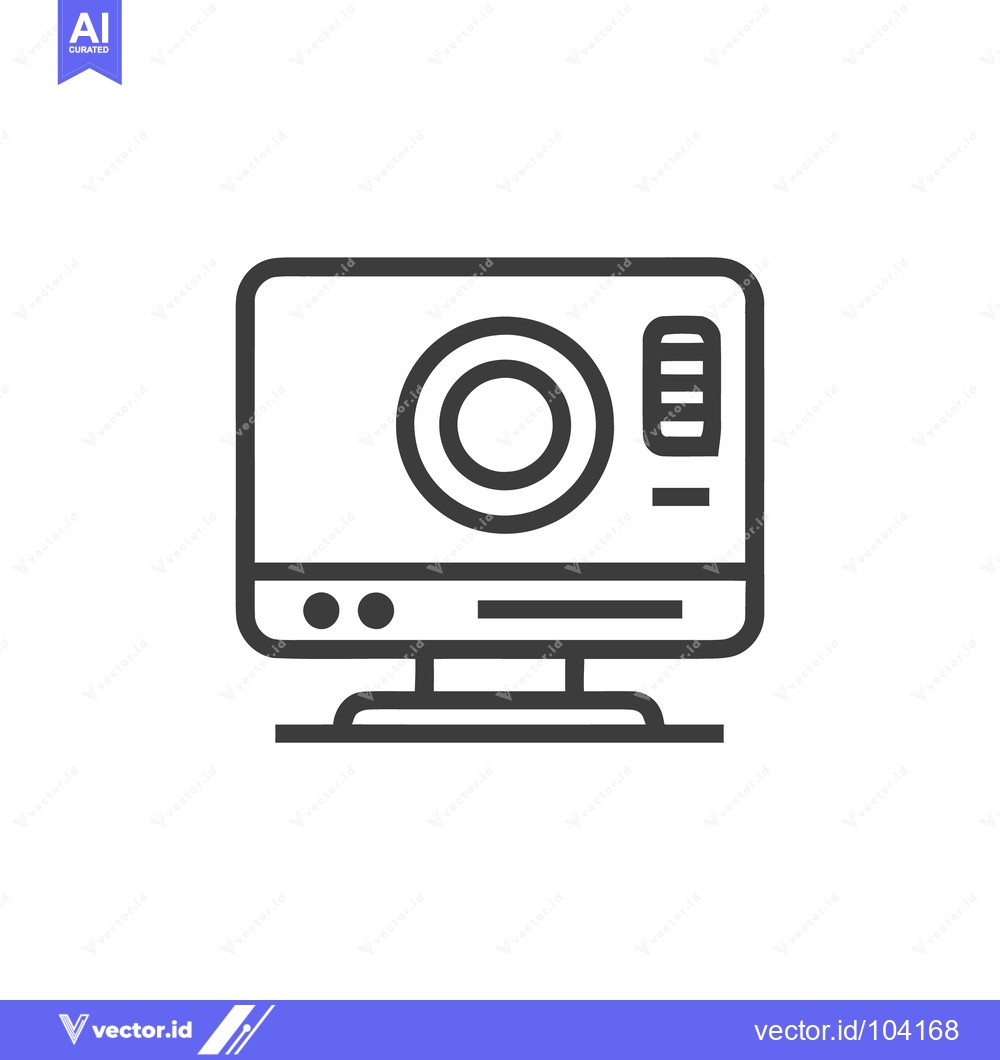 Premium Vector of Minimalist Icon of a Vintage Television Set with Antenna