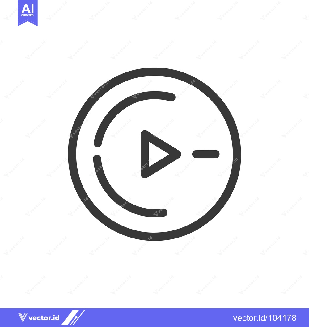 Premium Vector dari Minimalist Play Button Icon with Circular Progress Bar, Dark Gray on W