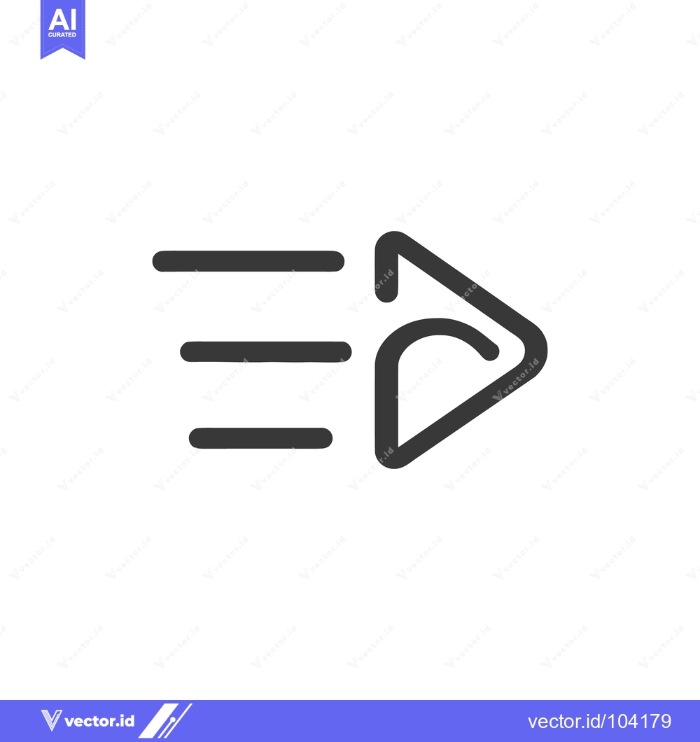 Premium Vector dari Minimalist Send Icon: Three Lines Leading to Arrowhead with Curved Int
