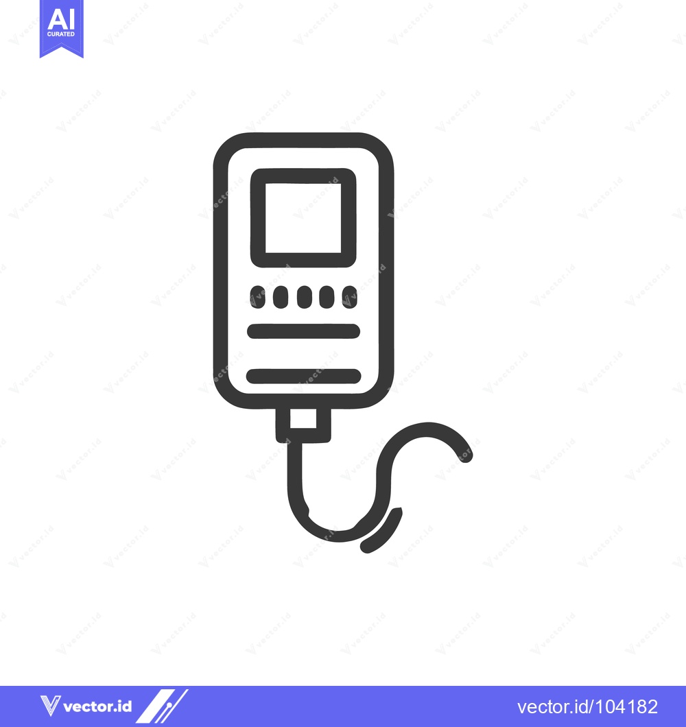 Premium Vector of Minimalist Outline Icon of IV Drip Bag for Medical Infusion