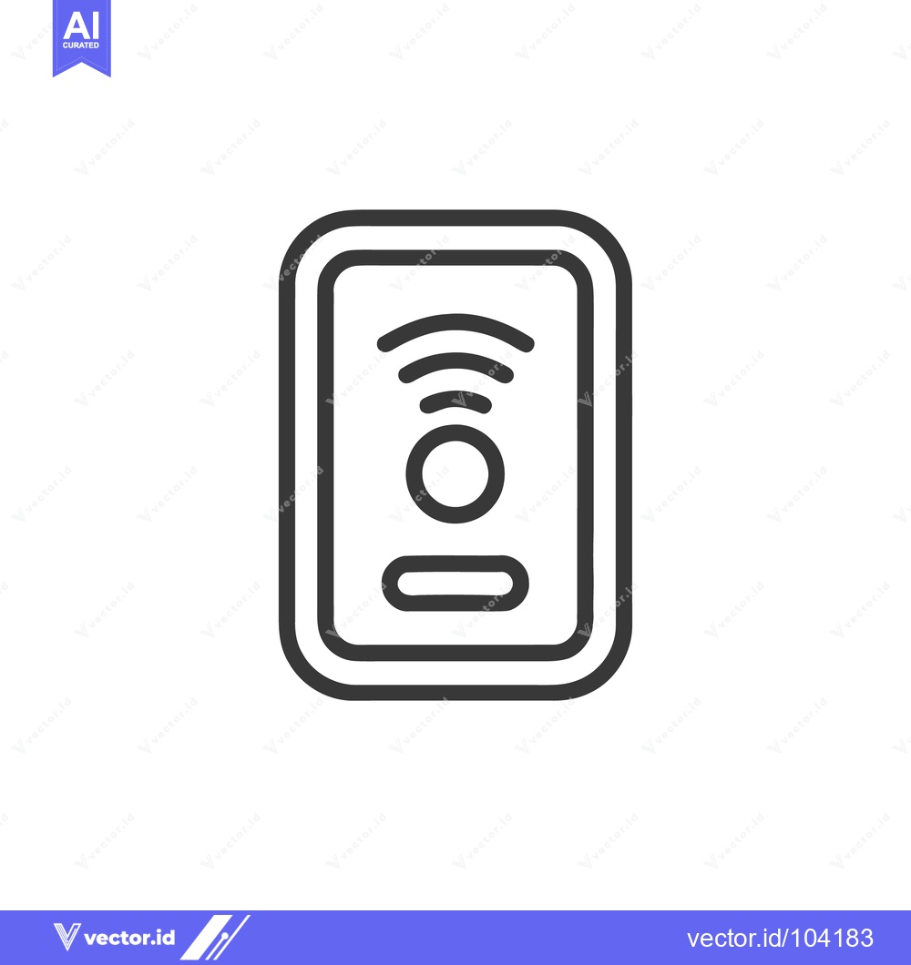 Premium Vector of Minimalist Wireless Signal Icon: Modern Technology Symbol in Bold Outl