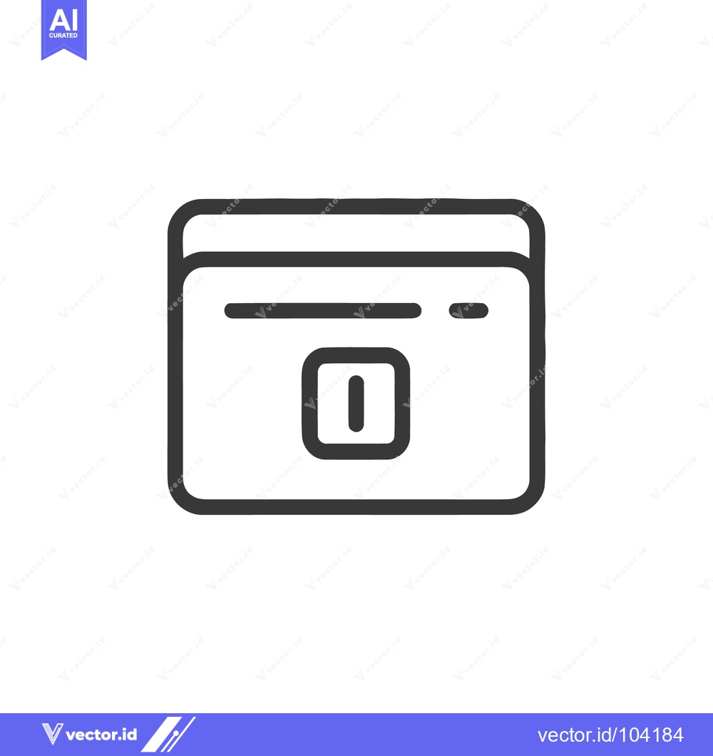 Premium Vector dari Minimalist Browser Window Icon with Rounded Edges and Simple Design