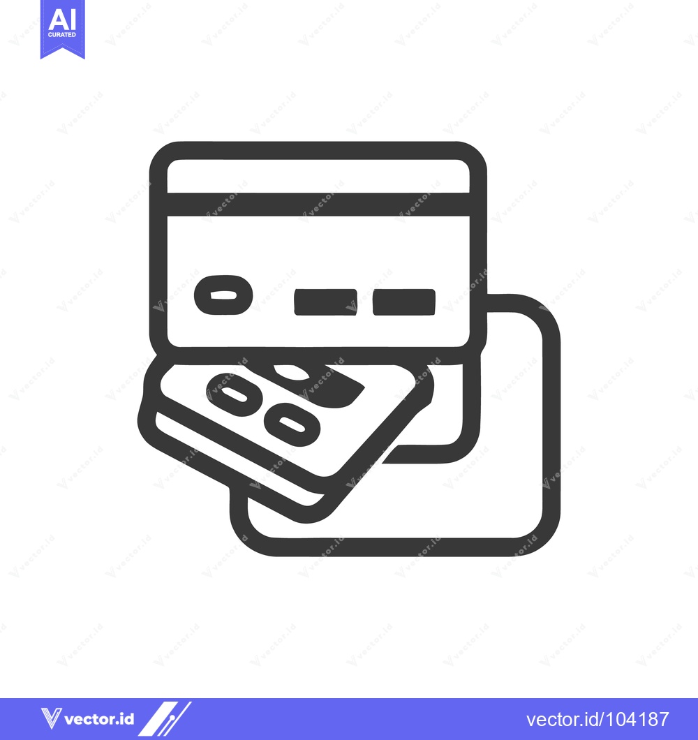 Premium Vector dari Credit Card Payment Icon: Modern Line Art for Financial Transactions