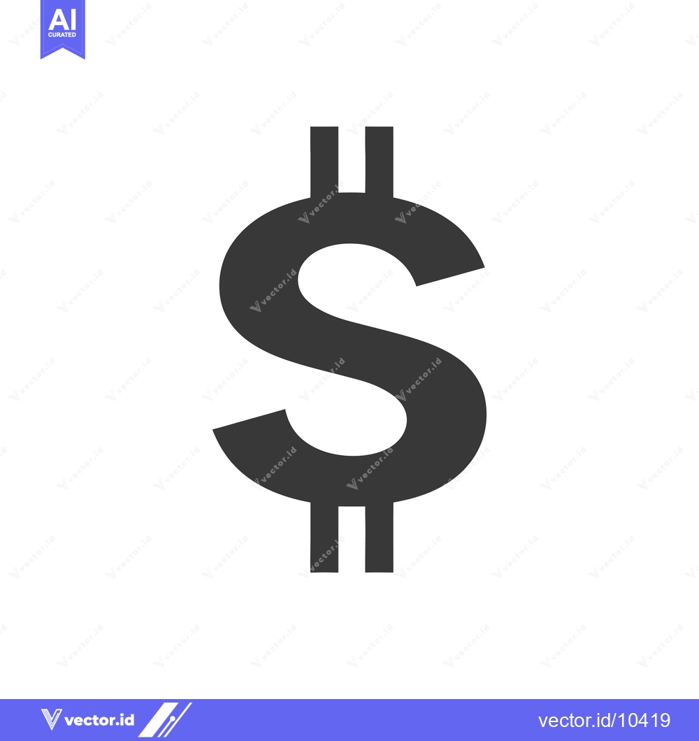 Premium Vector of A Black and White Illustration of the Dollar Sign