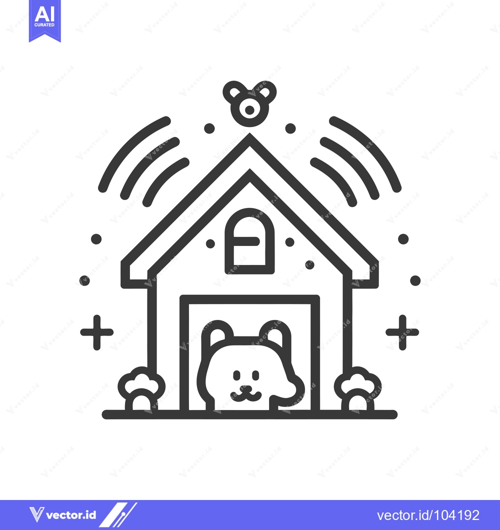 Premium Vector dari Smart Home Security System with Dog Inside Dog House