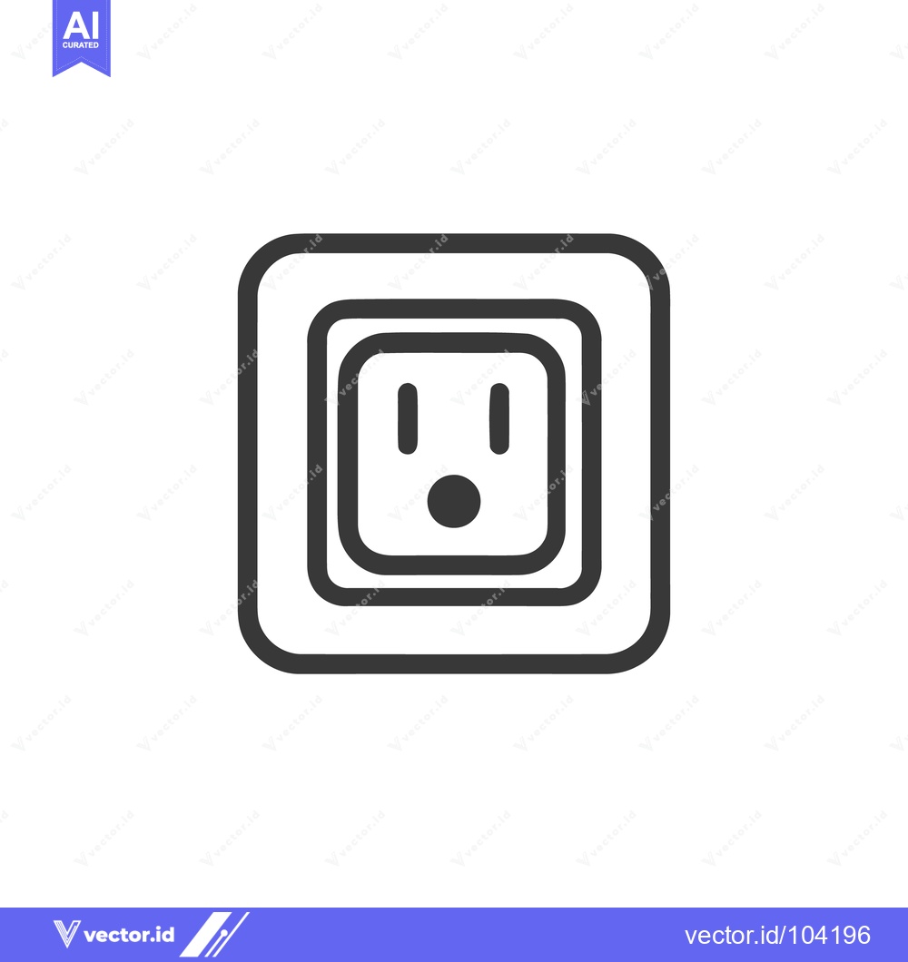 Premium Vector of Isolated Electrical Outlet Icon with Bold Outline on White Background