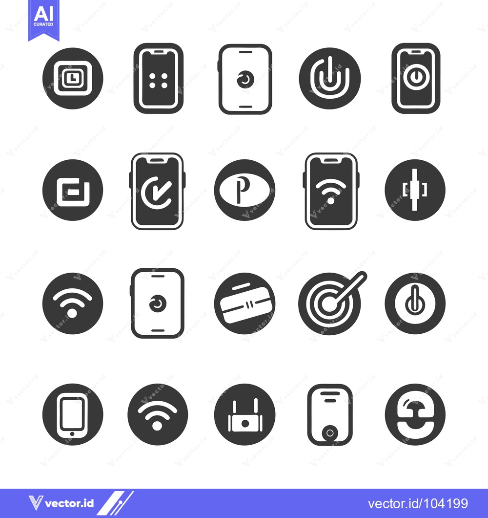 Premium Vector dari Smartphone and Circle Icons for Mobile App Interface Design