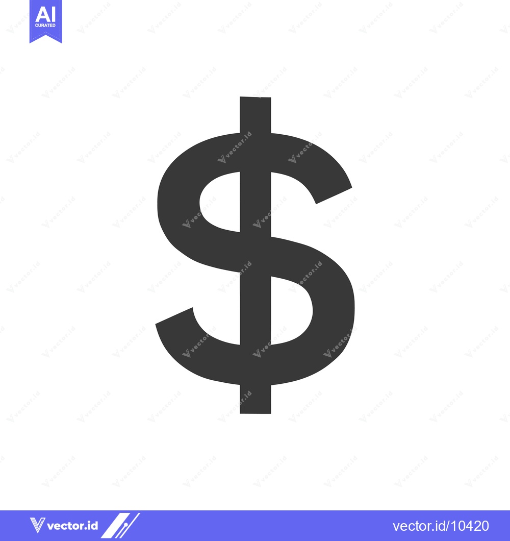 Premium Vector dari A black and white illustration of the US dollar sign