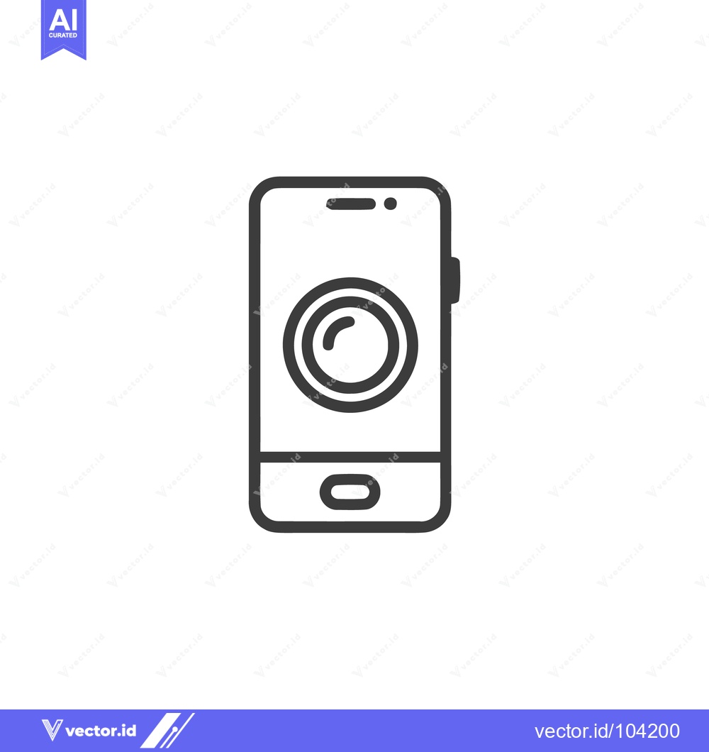 Premium Vector dari Smartphone Camera Icon: Minimalist Line Art for Mobile Photography Con