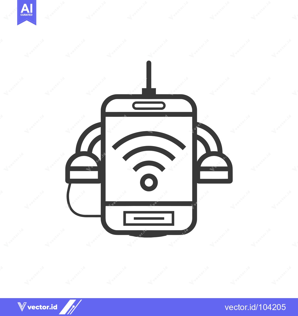 Premium Vector dari Smartphone Connected to Headphones with Wifi Symbol