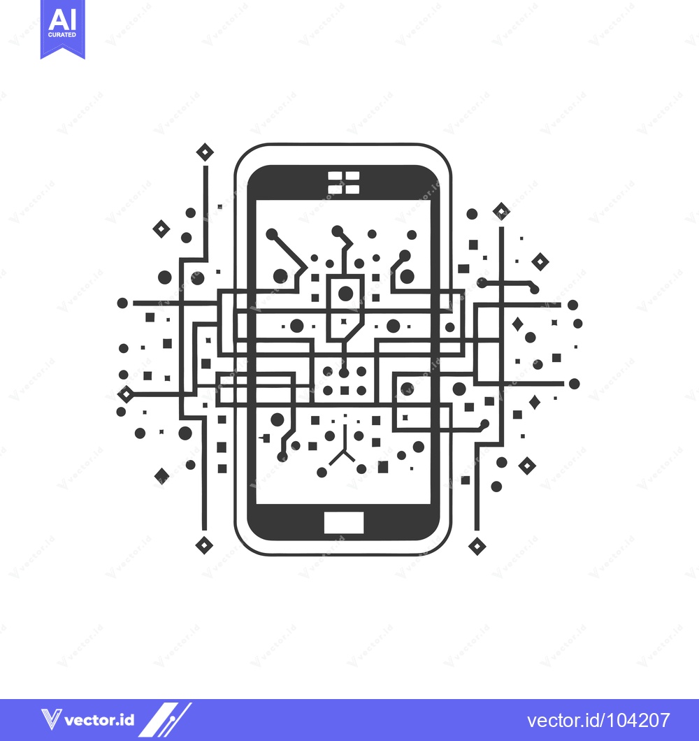 Premium Vector dari Smartphone Connected with Digital Lines and Shapes