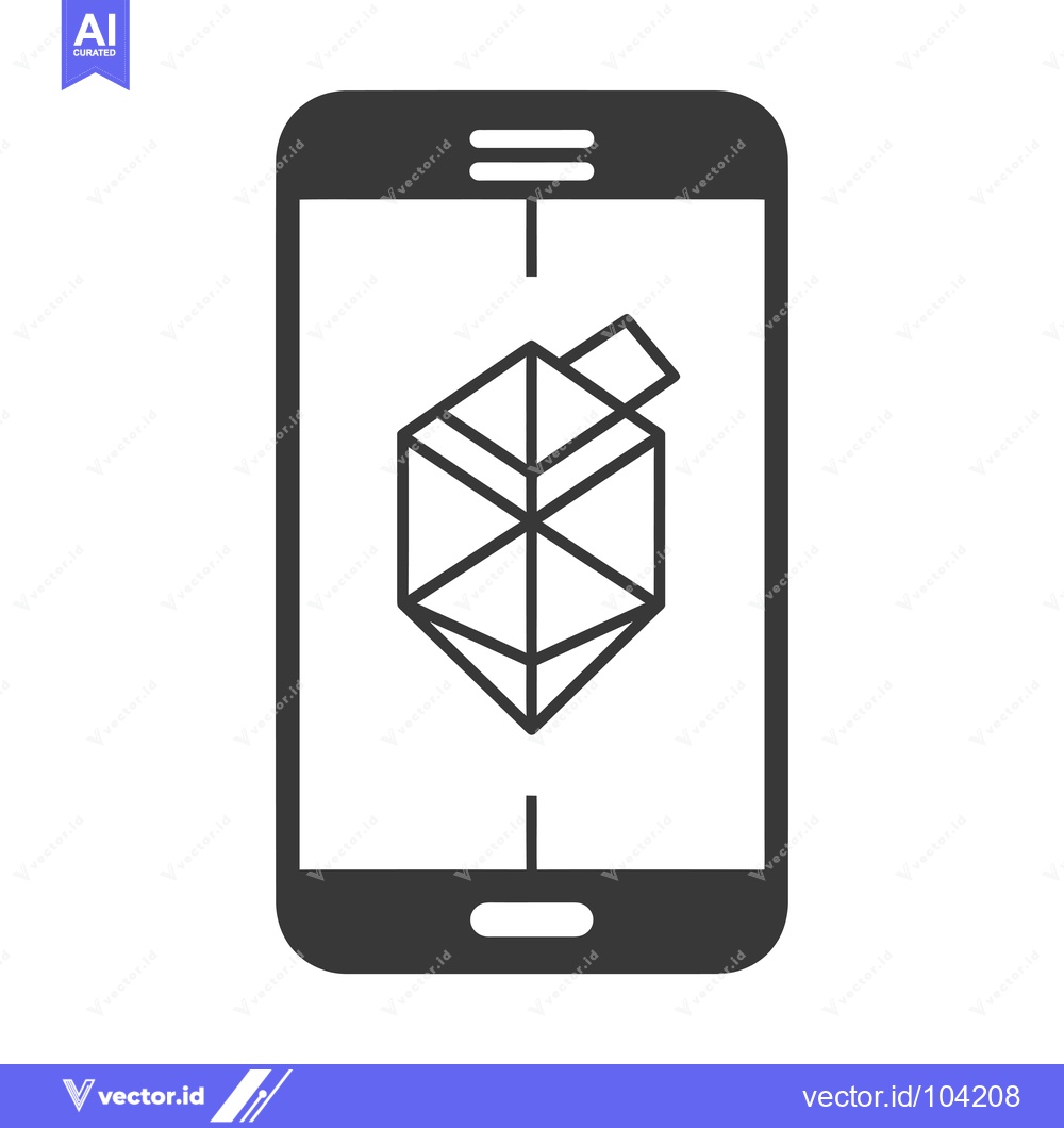 Premium Vector dari Smartphone Displaying a Geometric Shape with a Tab