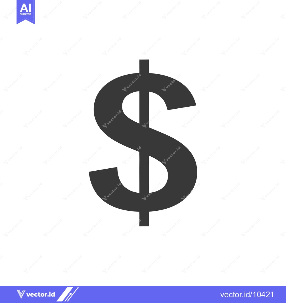 Premium Vector of A black and white illustration of the US dollar sign
