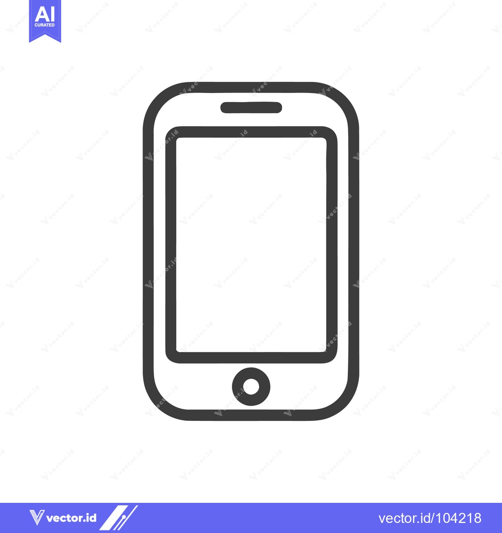Premium Vector of Minimalist Smartphone Icon: Clean Line Art on White Background