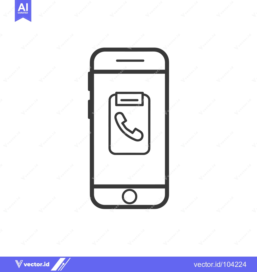 Premium Vector dari Smartphone Screen Displaying a Clipboard with a Phone Icon
