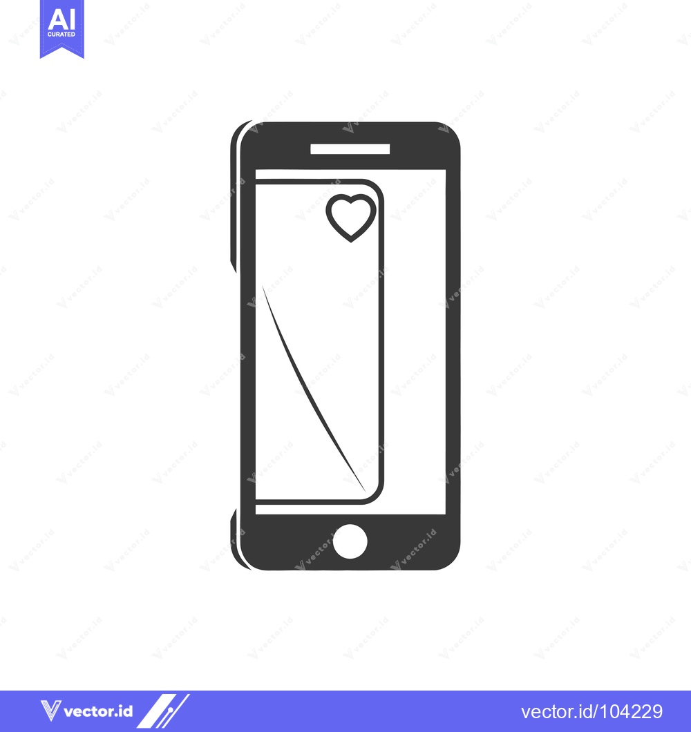 Premium Vector dari Smartphone with a Heart Icon Displayed on Screen