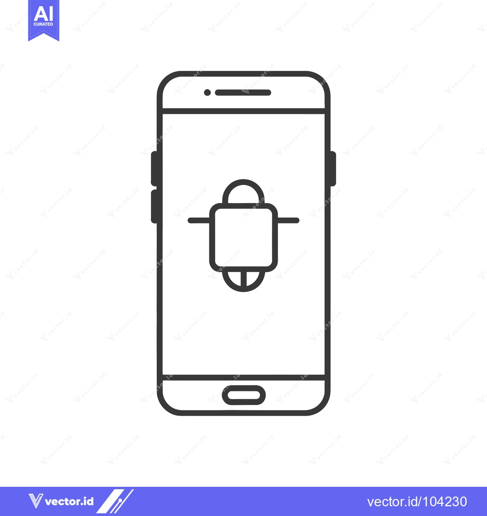 Premium Vector dari Smartphone with a Lock Icon on the Screen
