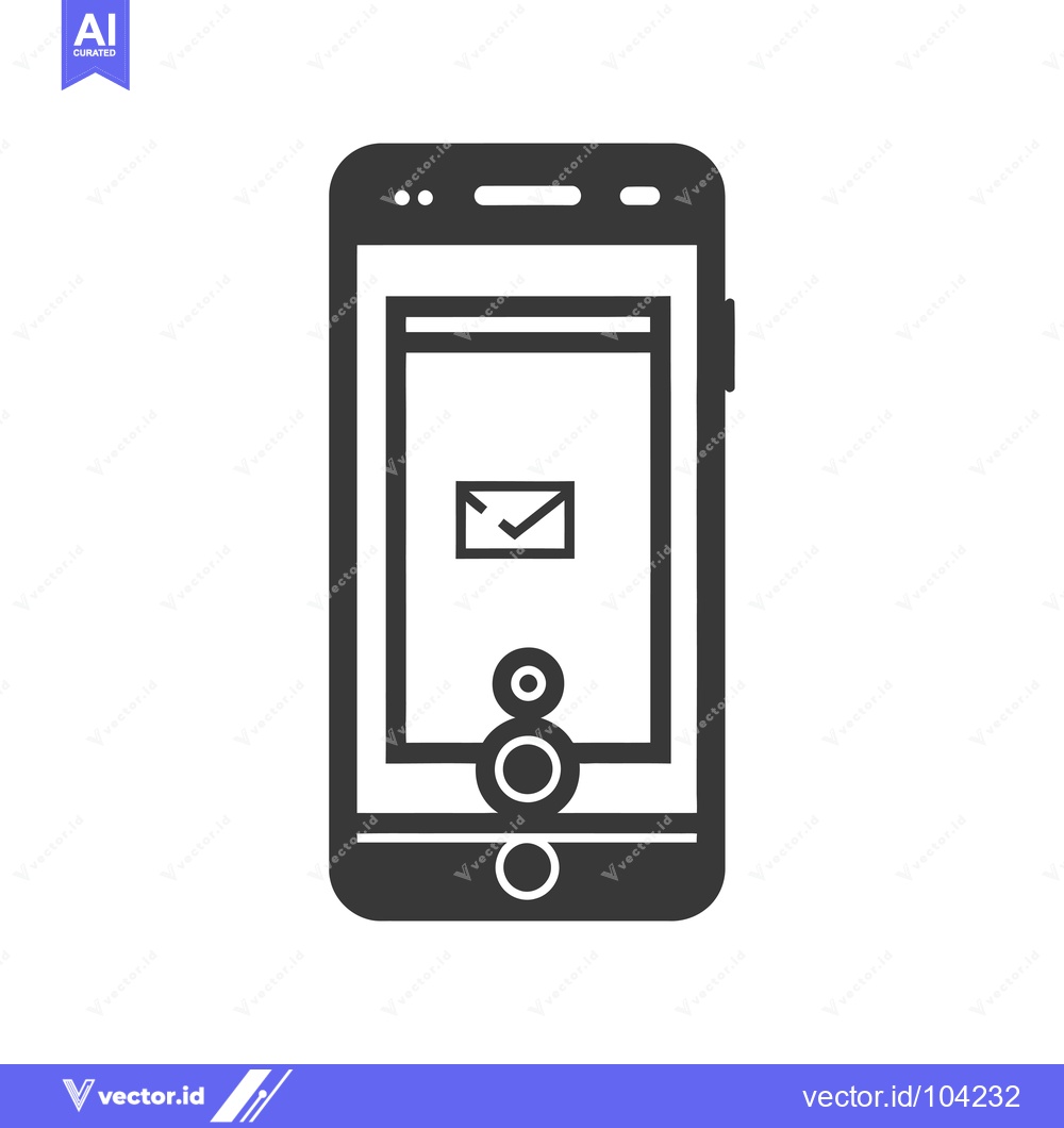 Premium Vector dari Smartphone with a New Email Notification and a Home Button