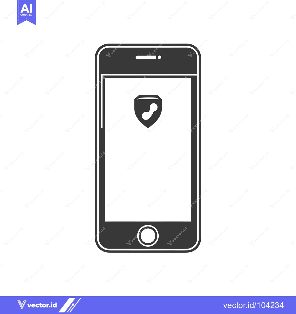 Premium Vector of Smartphone with a shield icon representing protection