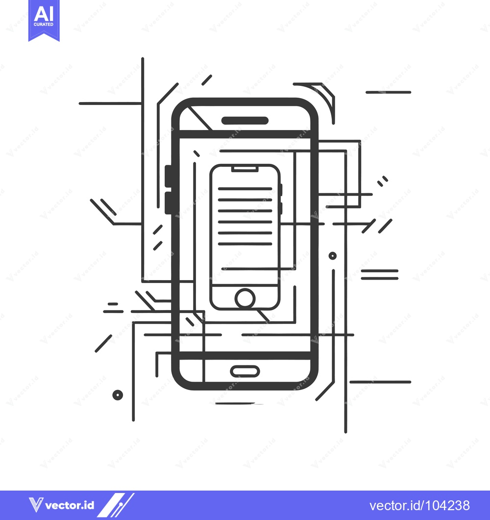 Premium Vector dari Smartphone with a Technological Abstract Background