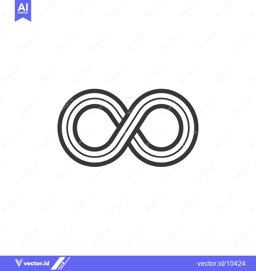 Premium Vector dari A Black and White Infinity Symbol with Three Intertwined Lines