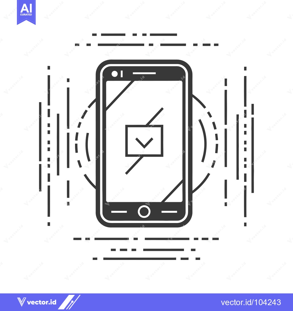 Premium Vector dari Smartphone with Email Notification and Geometric Patterns