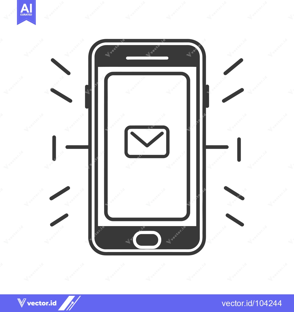 Premium Vector dari Smartphone with Envelope Icon and Notification Signals