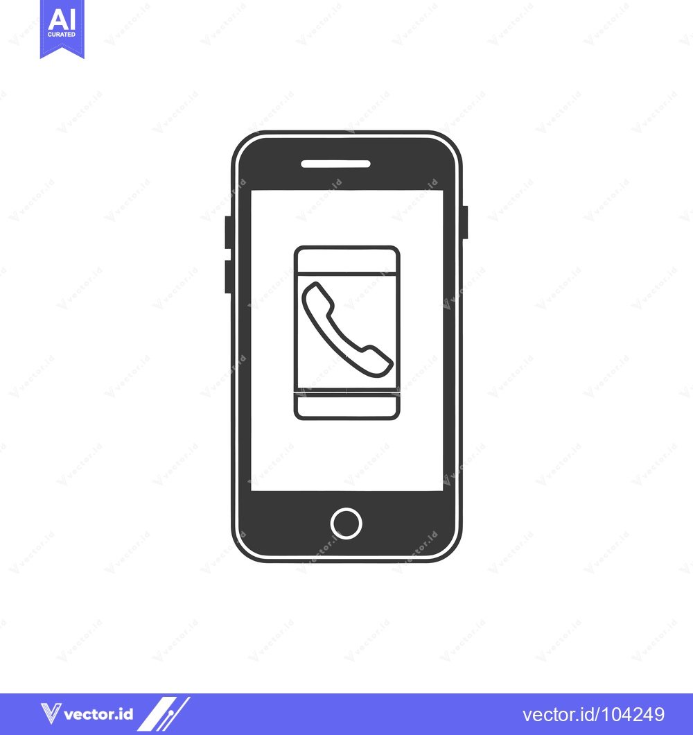 Premium Vector dari Smartphone with Incoming Call Icon Displayed on Screen