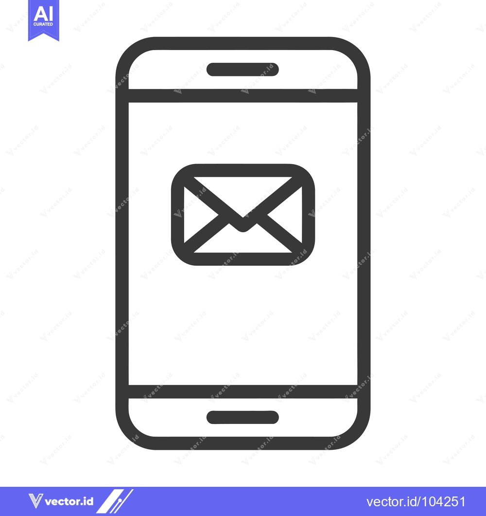 Premium Vector of Smartphone with New Email Notification Icon