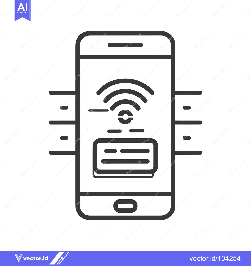 Premium Vector of Smartphone with Wi-Fi and Text Message Icon