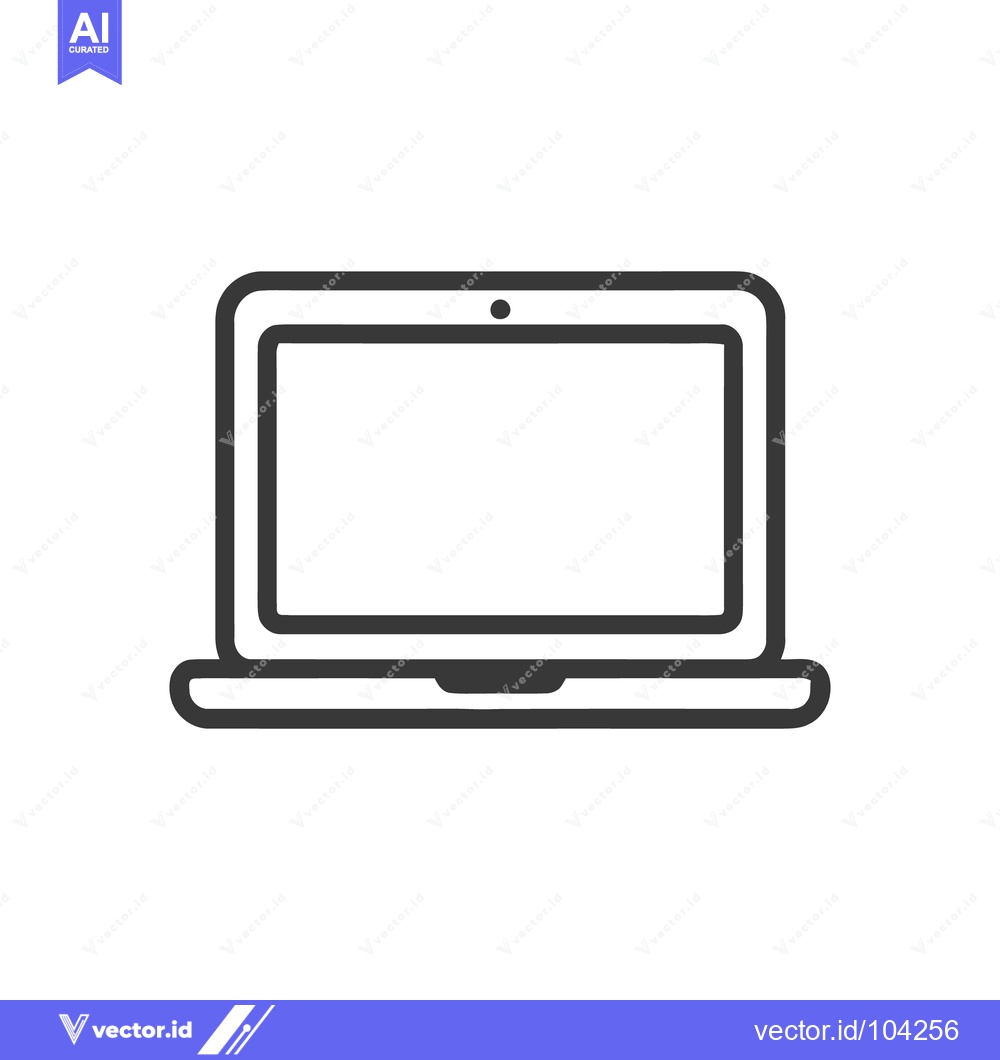 Premium Vector dari Sleek Laptop Icon: Modern, Minimalist Design for Digital Interface