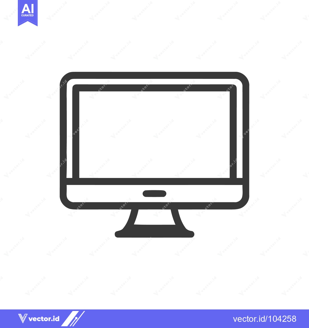 Premium Vector of Modern Computer Monitor Icon with Sleek Design and Minimalist Style