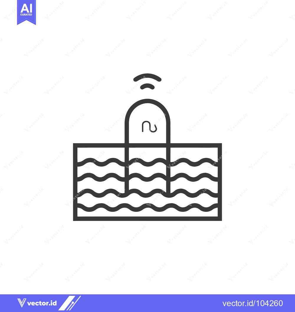 Premium Vector of Smart Swimming Pool with Wireless Sensor and Ladder