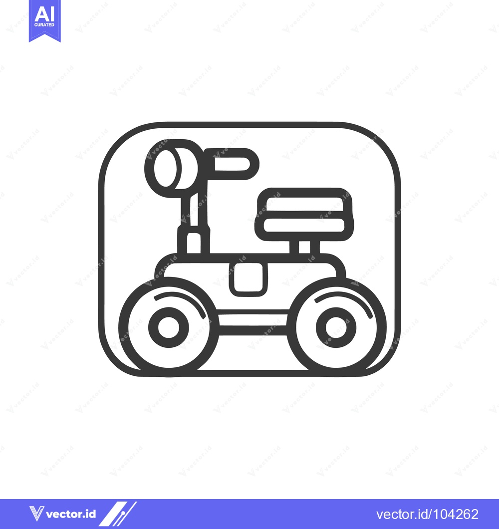 Premium Vector dari Minimalist Rover Icon: Bold Outline, Rounded Square, Space Exploration