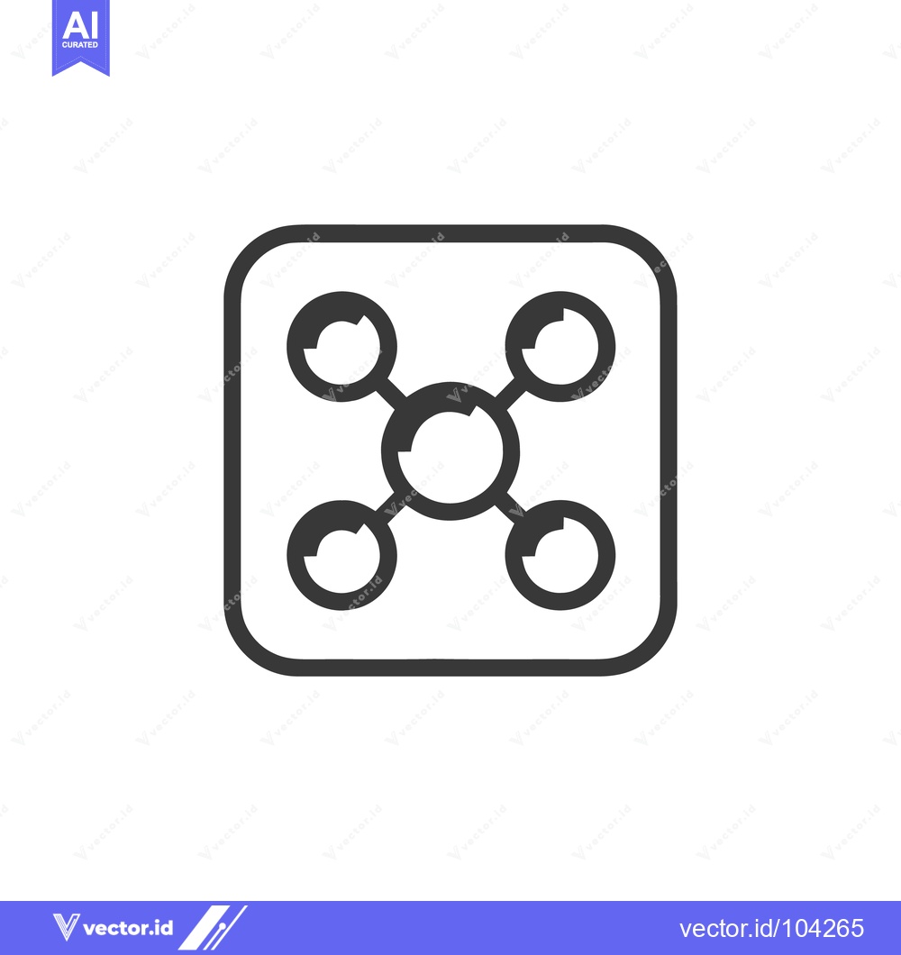 Premium Vector dari Molecule Icon in Rounded Square Frame, Simple Vector Design