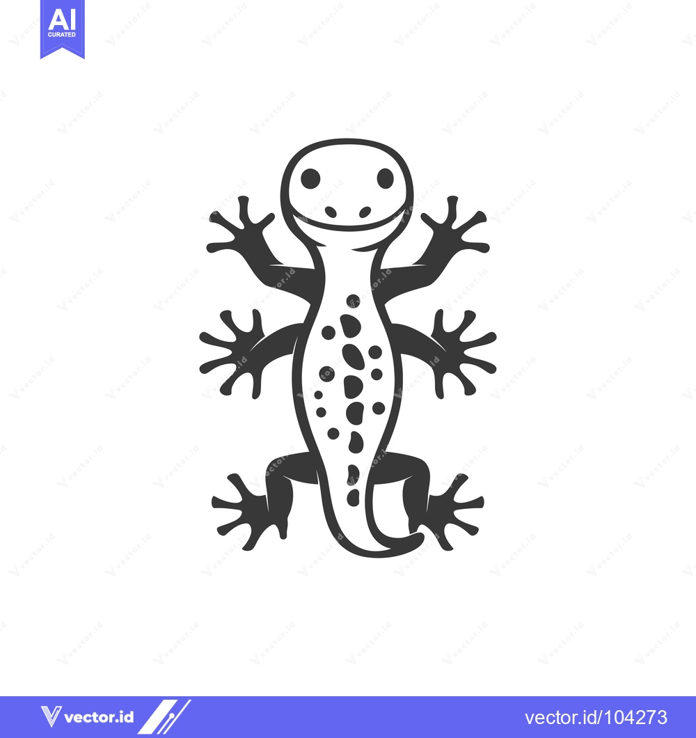 Premium Vector dari Smiling Black and White Cartoon Gecko
