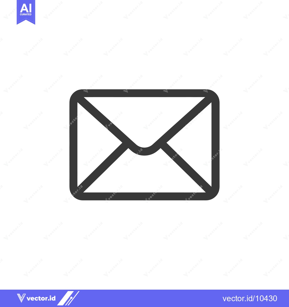 Premium Vector dari A Black and White Line Art Icon Depicting an Envelope