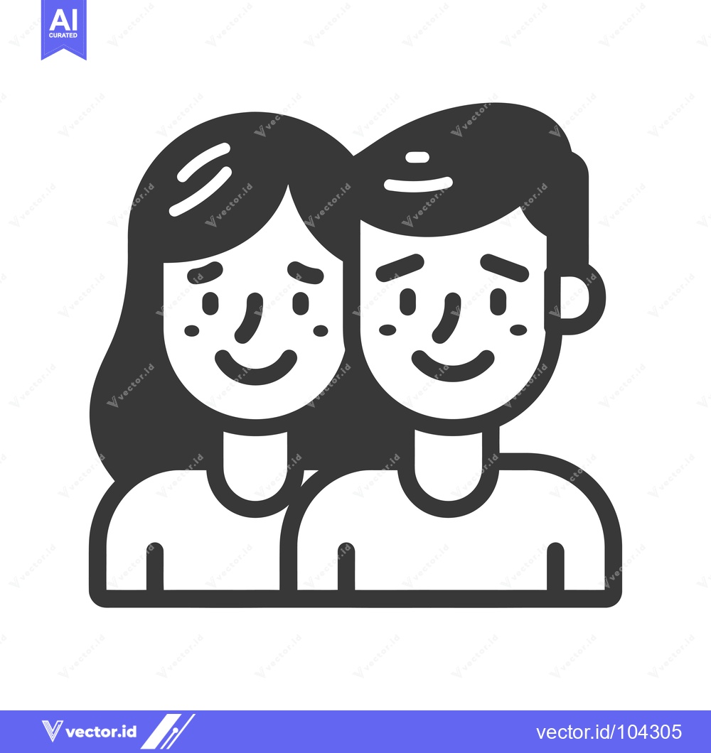 Premium Vector dari Smiling Couple with Freckles and Short Hair