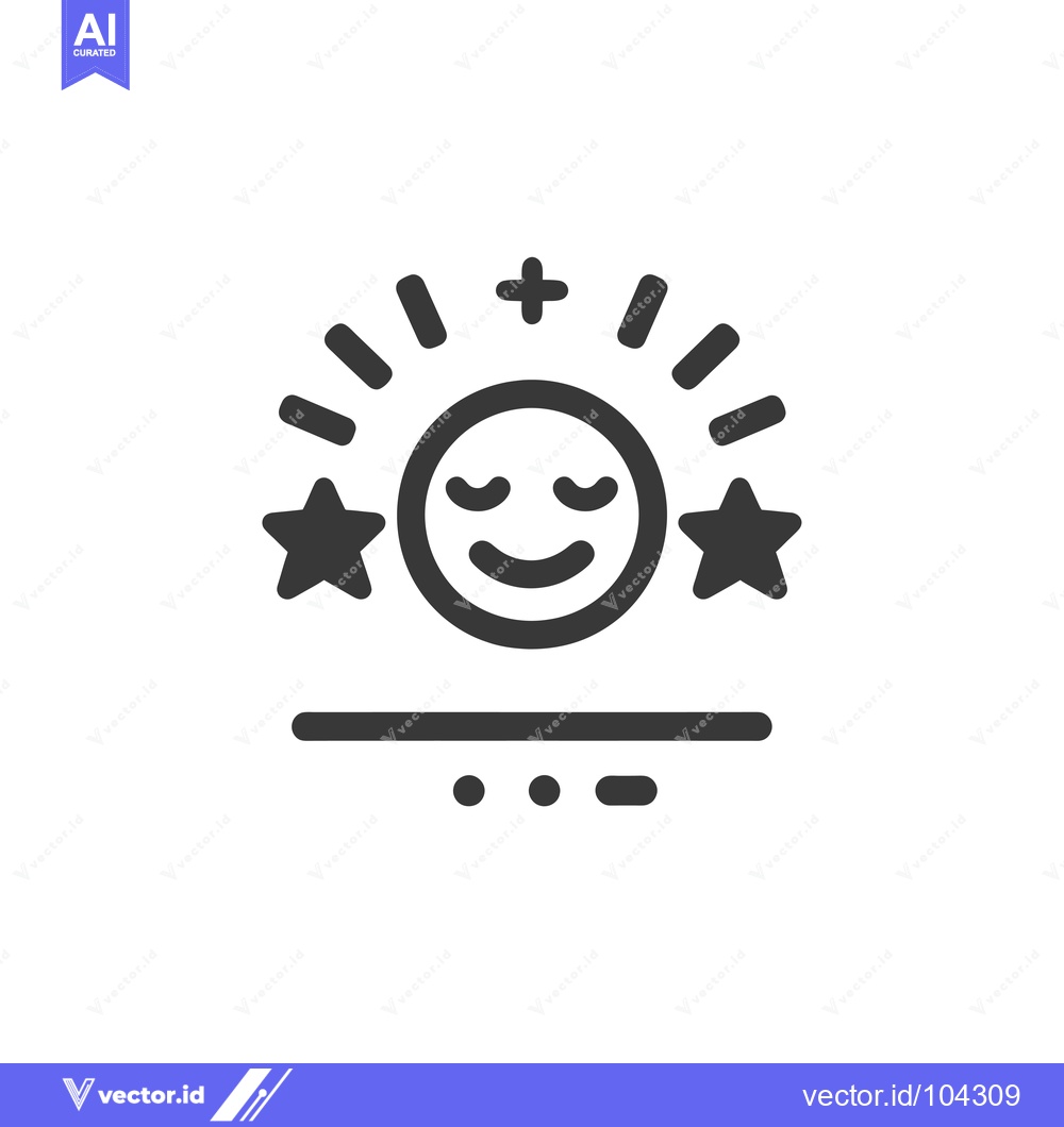 Premium Vector dari Smiling Face Icon with Stars and Plus Sign