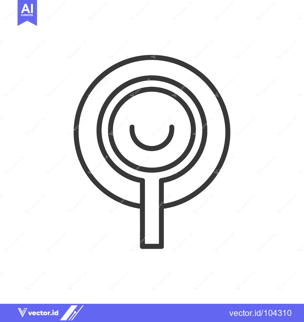 Premium Vector dari Smiling Face with a Circular Frame and a Stem
