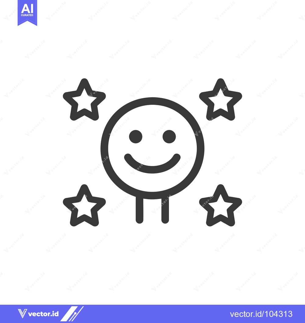 Premium Vector dari Smiling Face with Four Stars Icon