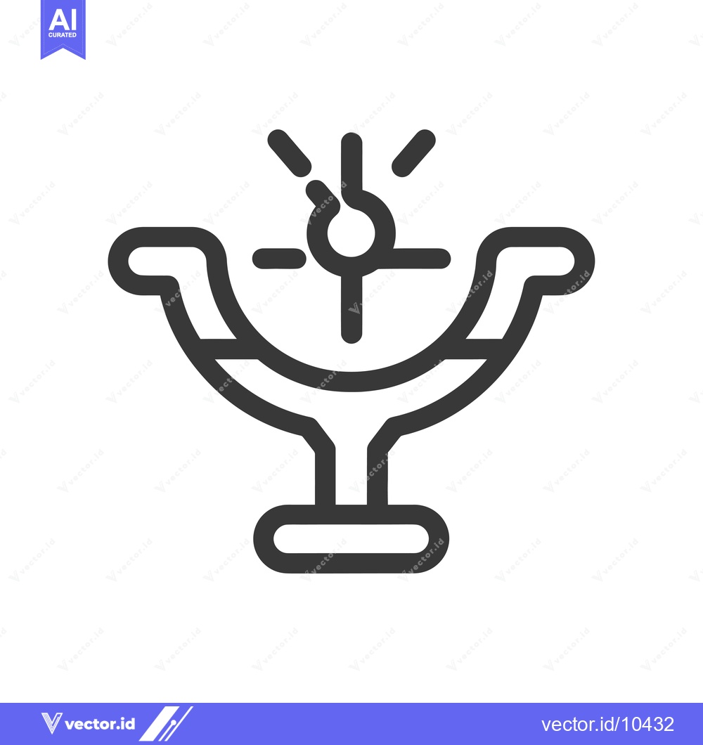 Premium Vector of A Black and White Line Art Icon Depicting a Target on a Pedestal