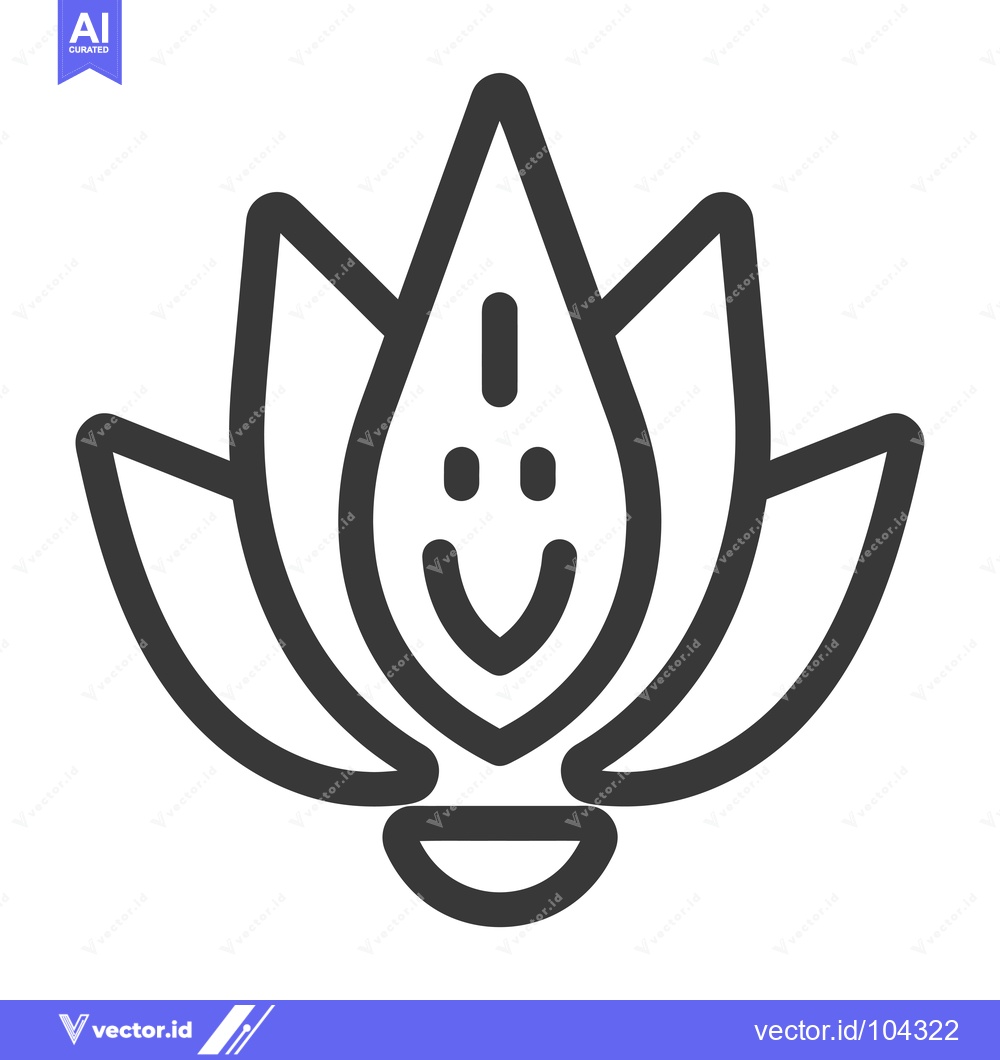 Premium Vector of Smiling Flower with Five Petals and a Central Bud